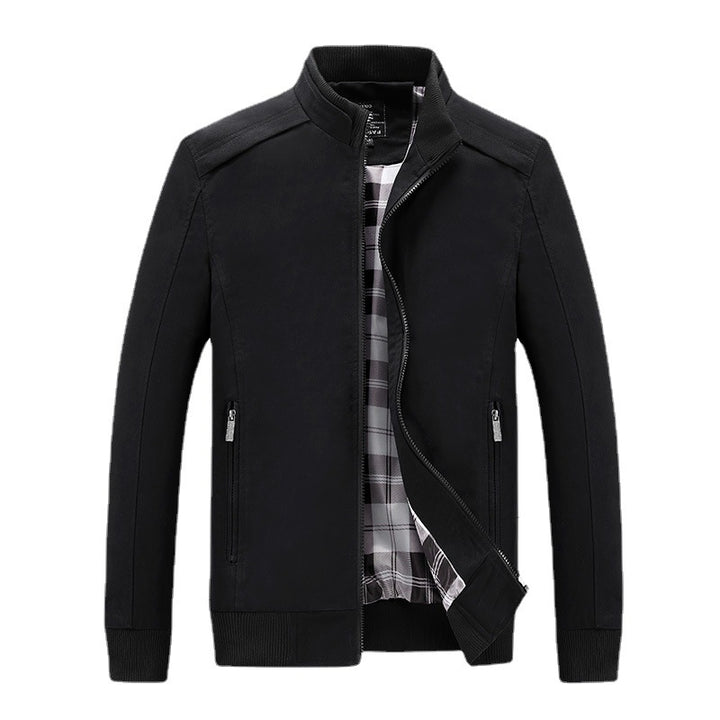 Herren leichter Reißverschluss-Blouson mit kariertem Innenfutter, Rippbündchen und Stehkragen Drune