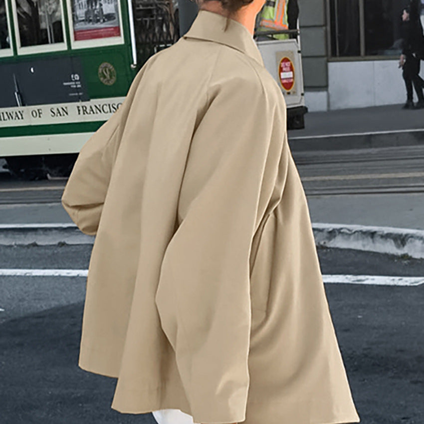 Damen modische Arbeitsjacke mit breitem Kragen und praktischen Taschen Drune