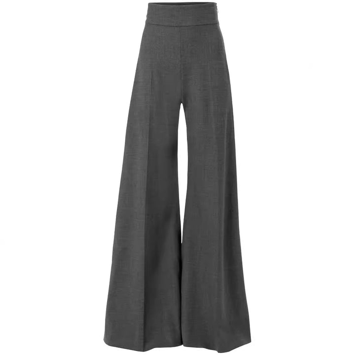 Damen High‑Waist ultraweite Palazzo‑Hose mit Bügelfalte und Bodensaum Drune