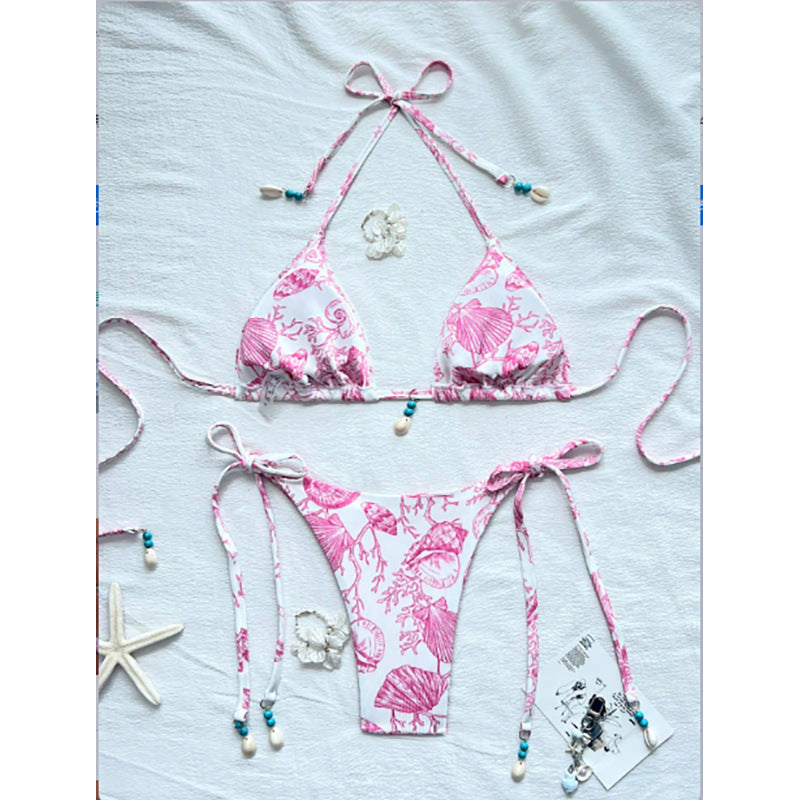 Damen Triangel-Bikini-Set mit raffinierten Schnürdetails und maritime Akzenten Drune