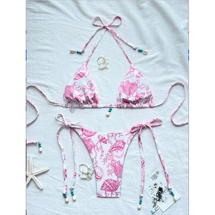 Damen Triangel-Bikini-Set mit raffinierten Schnürdetails und maritime Akzenten Drune