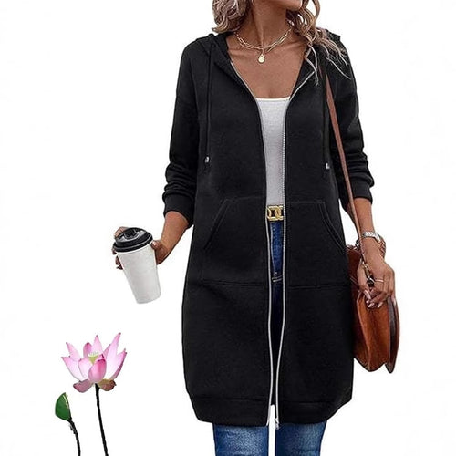 Damen Lässige Langarm Hoodie-Jacke