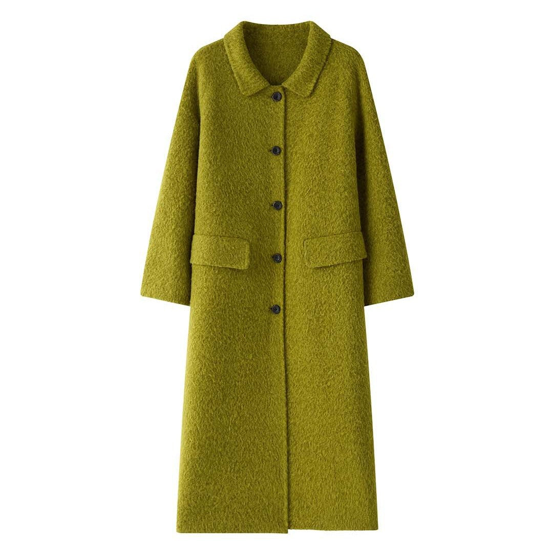 Damen Weit geschnittener Wollmix‑Mantel mit Boucléstruktur und aufgesetzten Taschen Drune