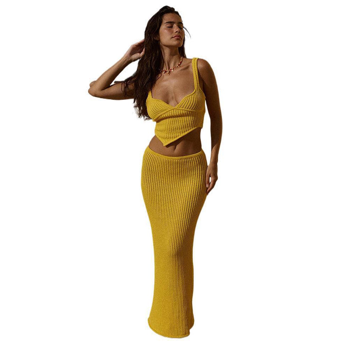 Damen elegantes gestricktes Zwei-Teiler-Set Drune