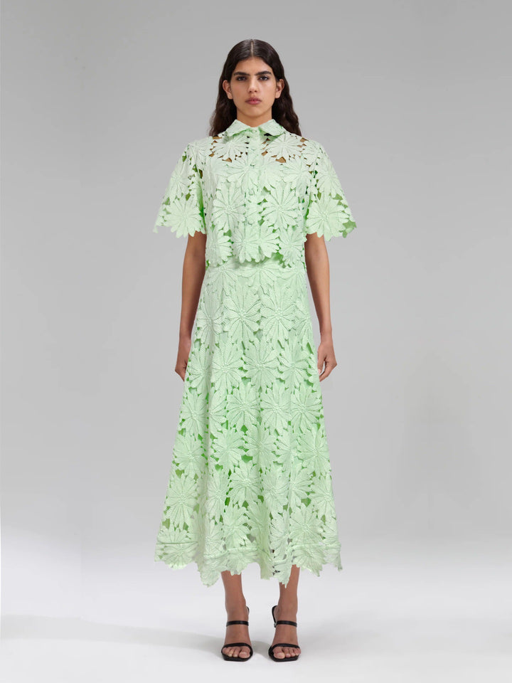 Damen Blumenkleid mit hochgeschlossenem Kragen und voluminösen Ärmeln Drune