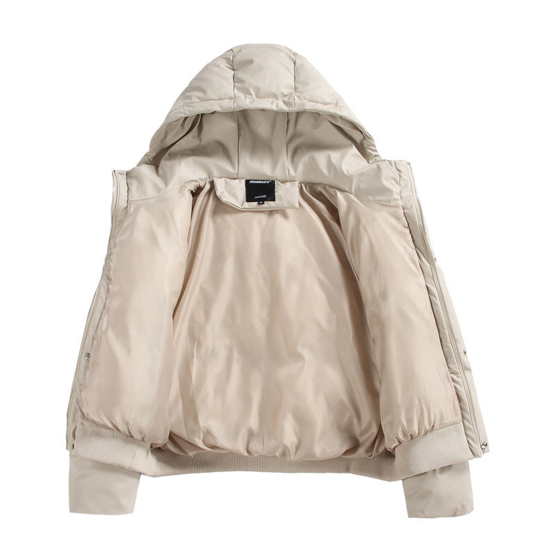 Damen Gekürzte Isolierende Pufferjacke im Boxy‑Cut mit Volumen‑Kapuze, Stehkragen und Rippbund Drune