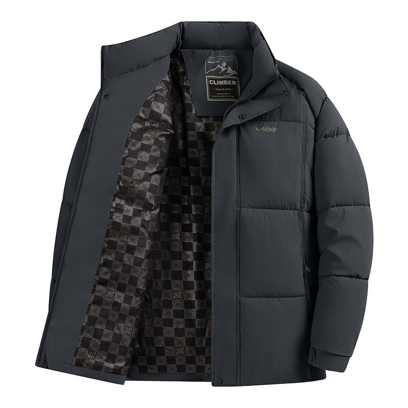 Herren Wattierte Winter-Steppjacke mit Stehkragen, Thermofutter & verdeckter Reißverschluss Drune