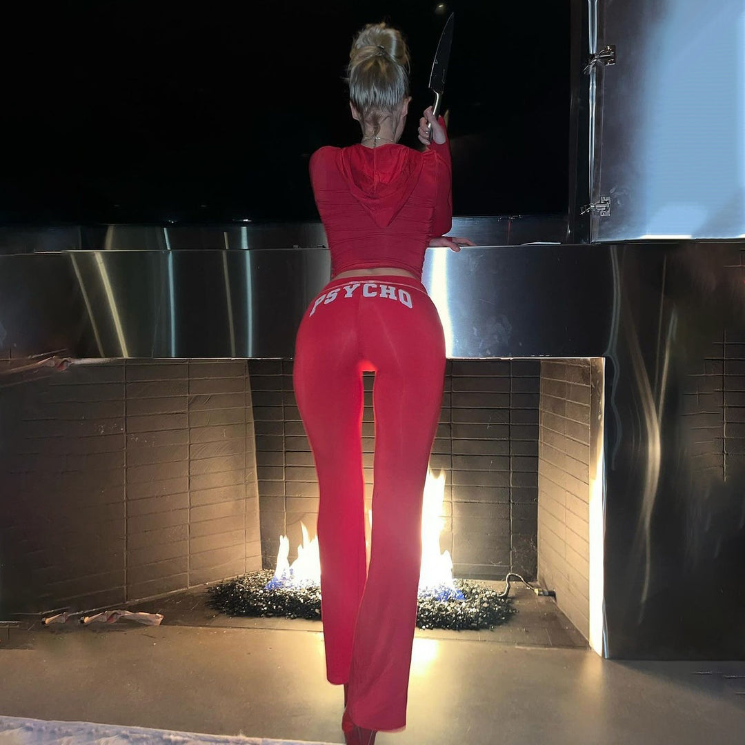 Damen figurbetontes Sportoutfit mit Reißverschluss Drune