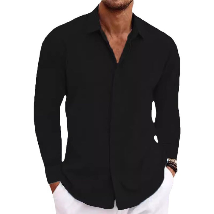 Herren Langarmhemd mit feiner Textur und elegantem Schnitt Drune