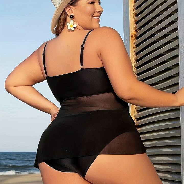 Damen Figurbetontes Bade-Outfit mit verführerischem Wickeldetail Drune