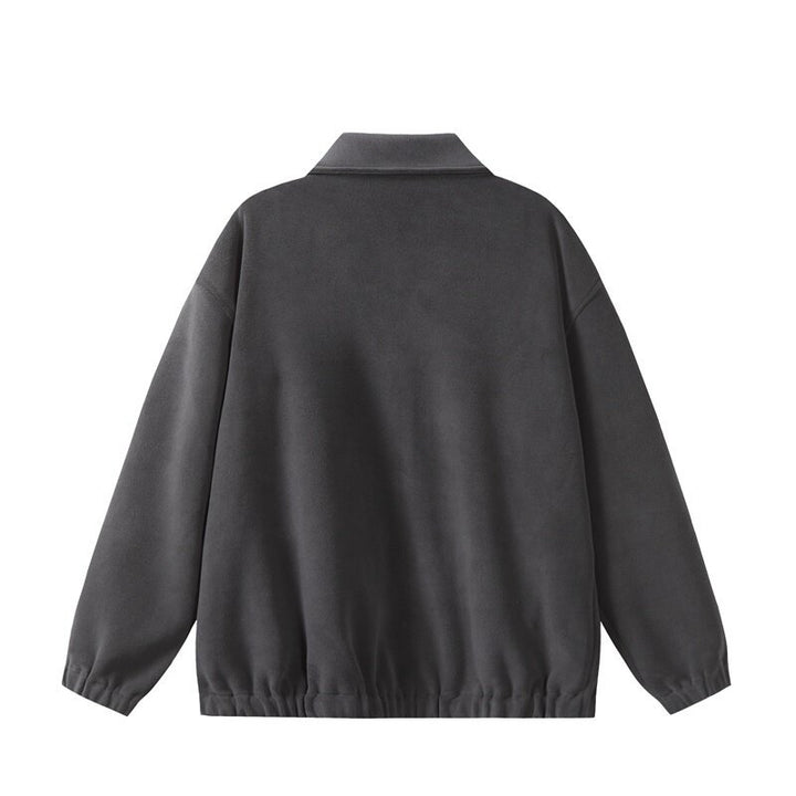 Unisex Fleece‑Blousonjacke im Boxy‑Cut mit Hemdkragen, durchgehendem Reißverschluss und elastischem Saum Drune