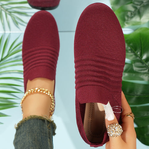 Herren nan atmungsaktiver Strick-Slip-On Sneaker mit elastischem Einstieg und gepolstertem Komfortfußbett Drune