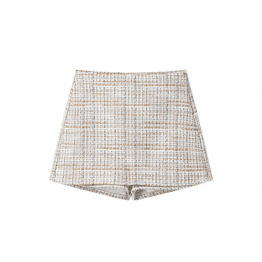 Damen nan tailliertes Bouclé‑Tweed Zweiteiler‑Set mit Doppelreiher‑Blazer und A‑Linien‑Shorts Drune