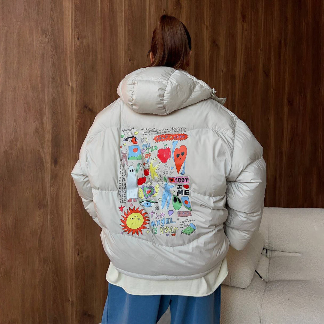 Damen Steppjacke mit kreativem Druckdesign Drune