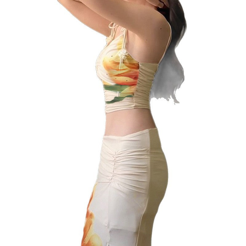 Damen Maxi-Rock mit floralem Druck und elastischem Bündchen Drune