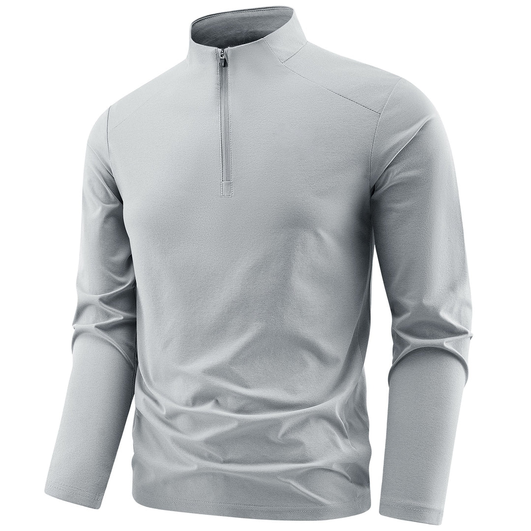 Herren Langarm-Performance-Halbzip-Trainingsshirt mit Stehkragen und atmungsaktivem Funktionsmaterial Drune