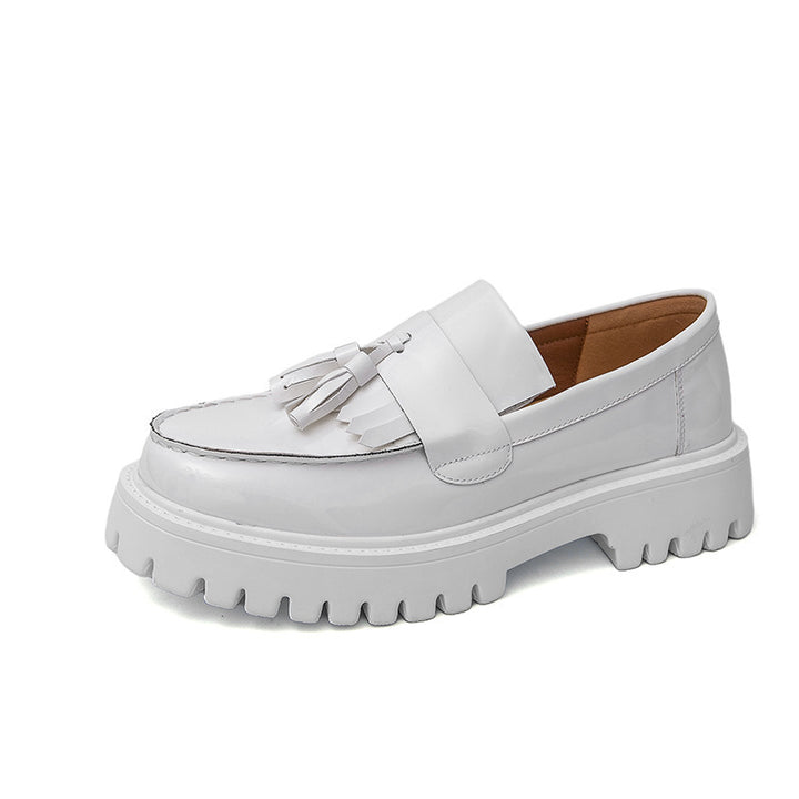 Damen Plateau-Brogue Derby mit markanter Profilsohle und Lacklederoptik Drune
