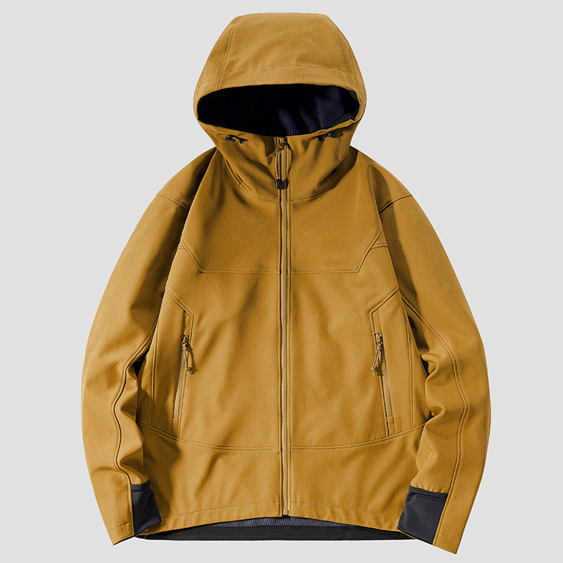 Herren Softshell Outdoorjacke mit winddichter, atmungsaktiver Membran und verstellbarer Kapuze Drune