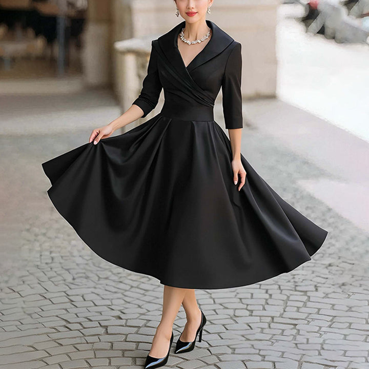 Damen Midikleid mit elegantem Wickelausschnitt und Raffung Drune