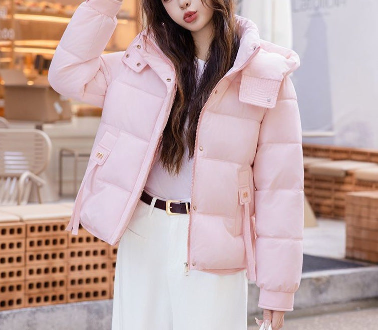 Damen modische Steppjacke mit hohem Kragen und praktischen Taschen Drune