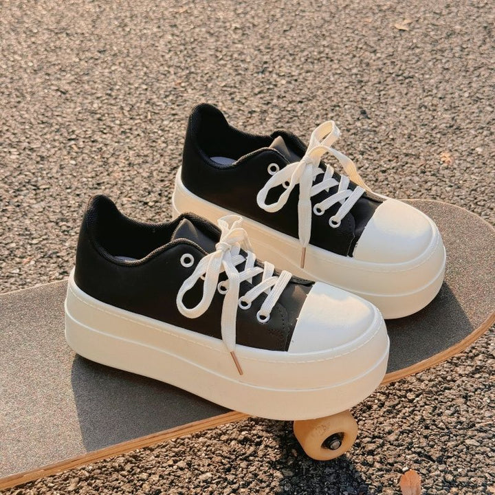 Damen Plateausneaker mit sportlicher Silhouette und modischem Schnürsystem Drune