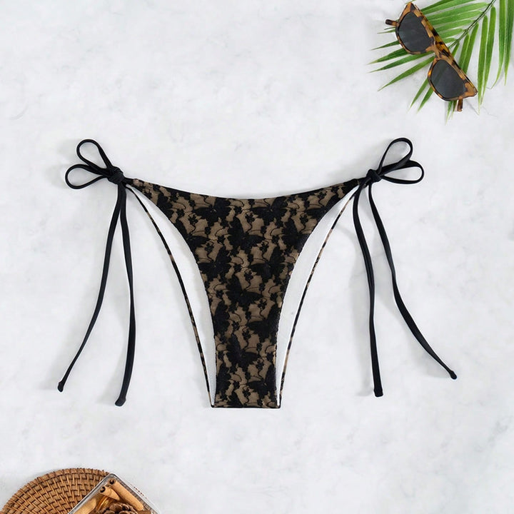 Damen Triangel-Bikini mit zarter Spitzenverzierung Drune