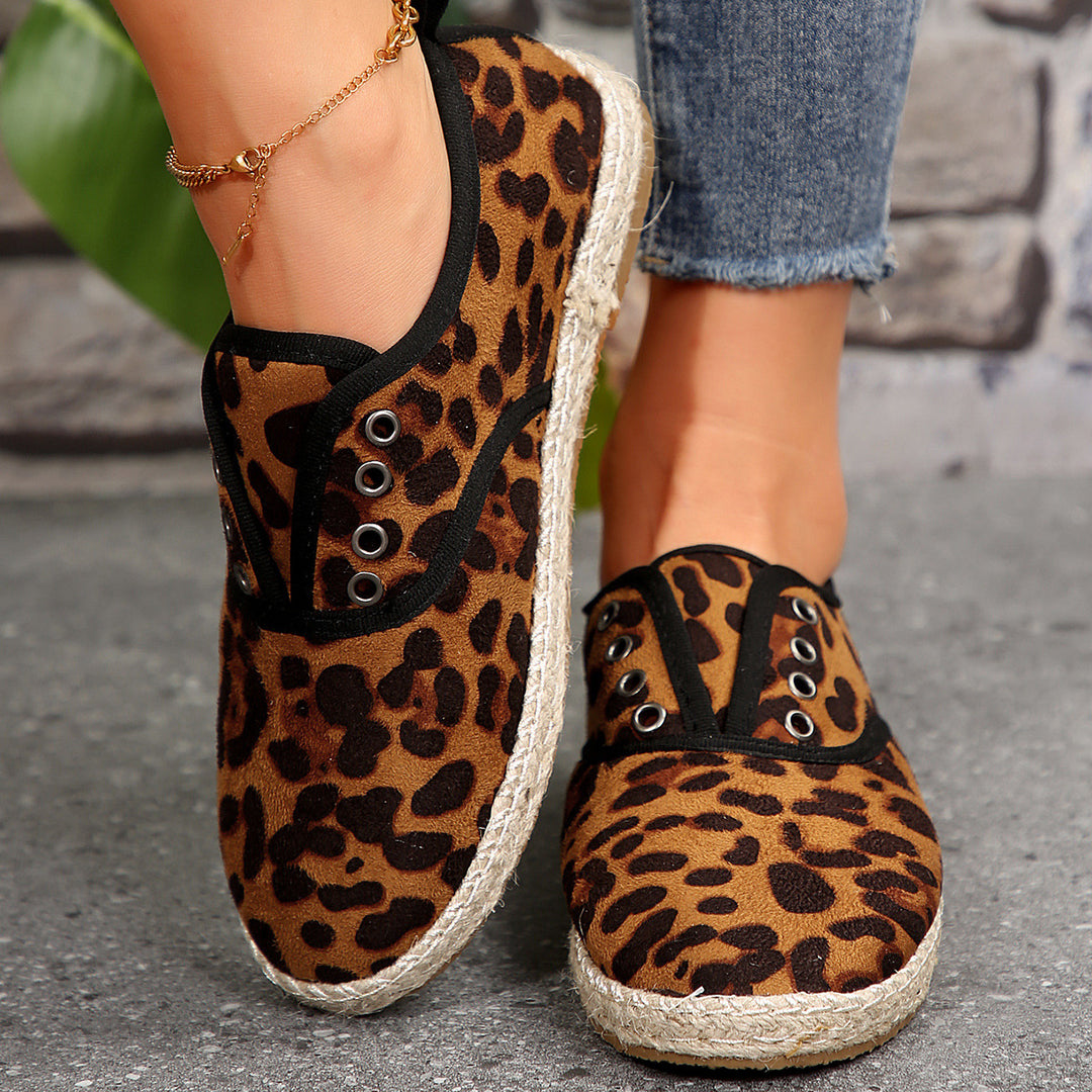 Damen Casual Espadrille Slip-Ons mit stylischem distressed Denim-Muster Drune