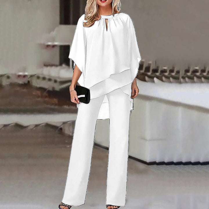 Damen elegante Tunika mit Weitbein-Hosen Drune