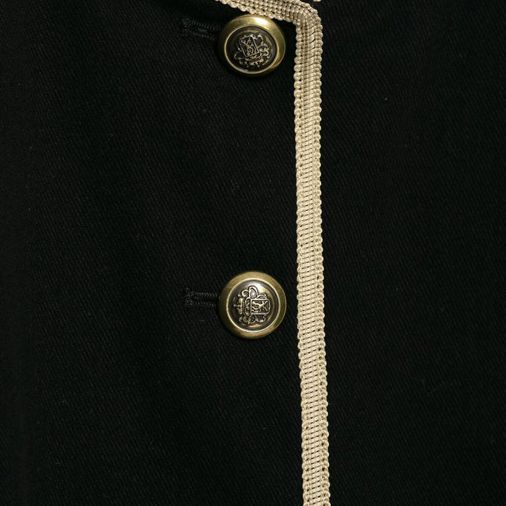 Damen Cropped Kurzblazer mit Stehkragen, Zierpaspel und Medaillonknöpfen Drune