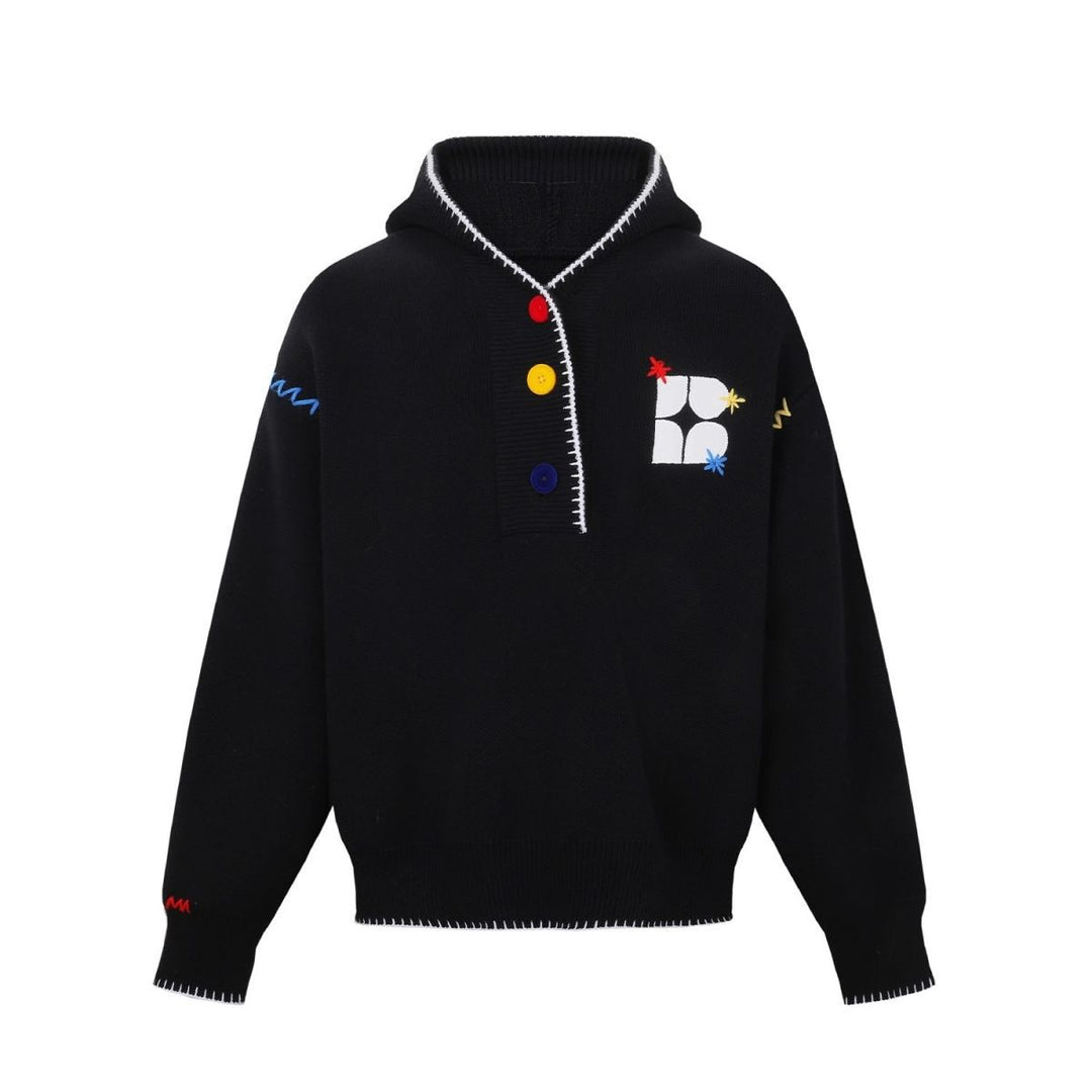 Herren Kapuzenpullover mit bunten Applikationen Drune