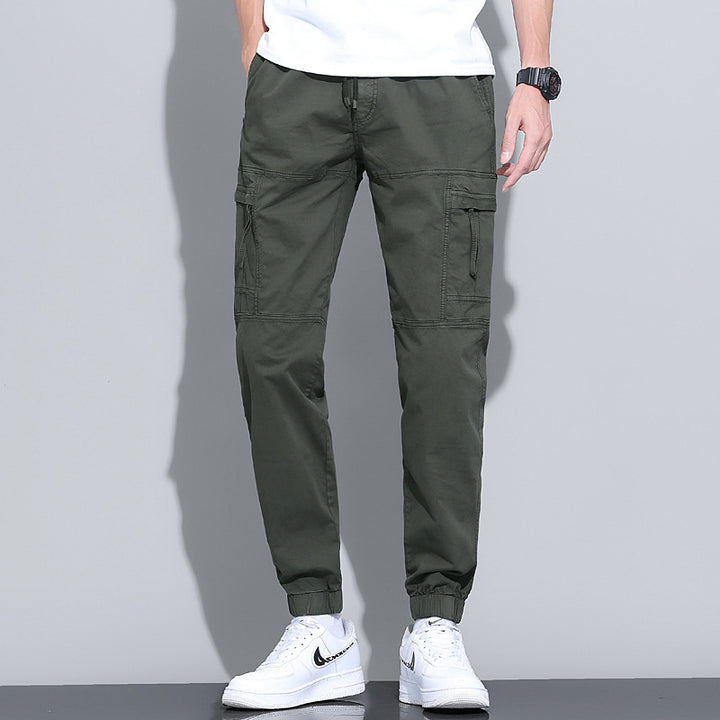 Herren Urbaner Tactical-Cargo-Jogger mit ergonomischen Kniefalten, integrierter Schlüsselöse und elastischem Knöchelabschluss Drune