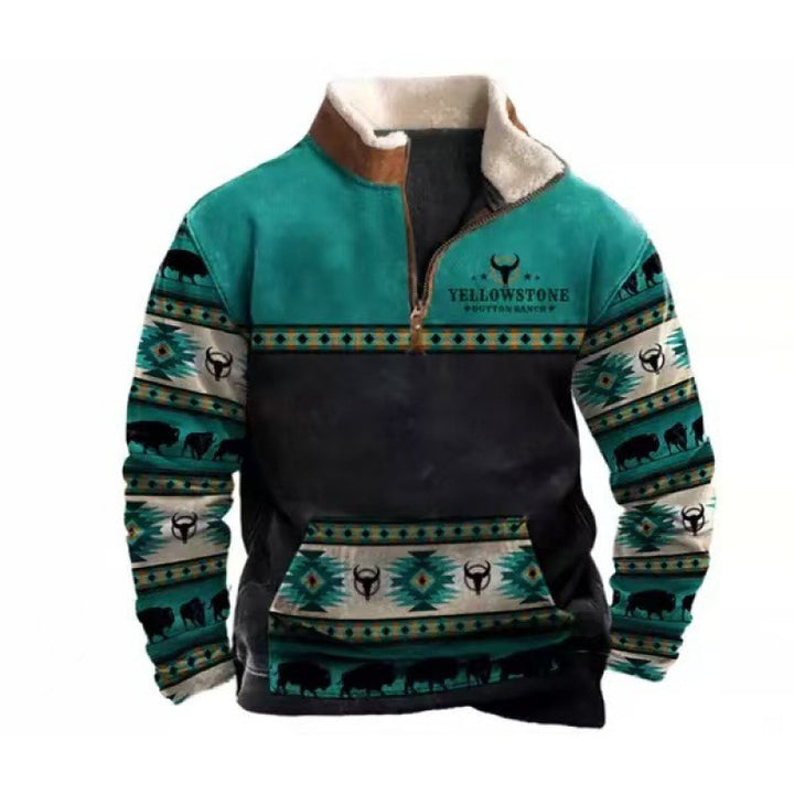 Herren Modischer Hoodie mit Kapuze und maritimem Druck Drune