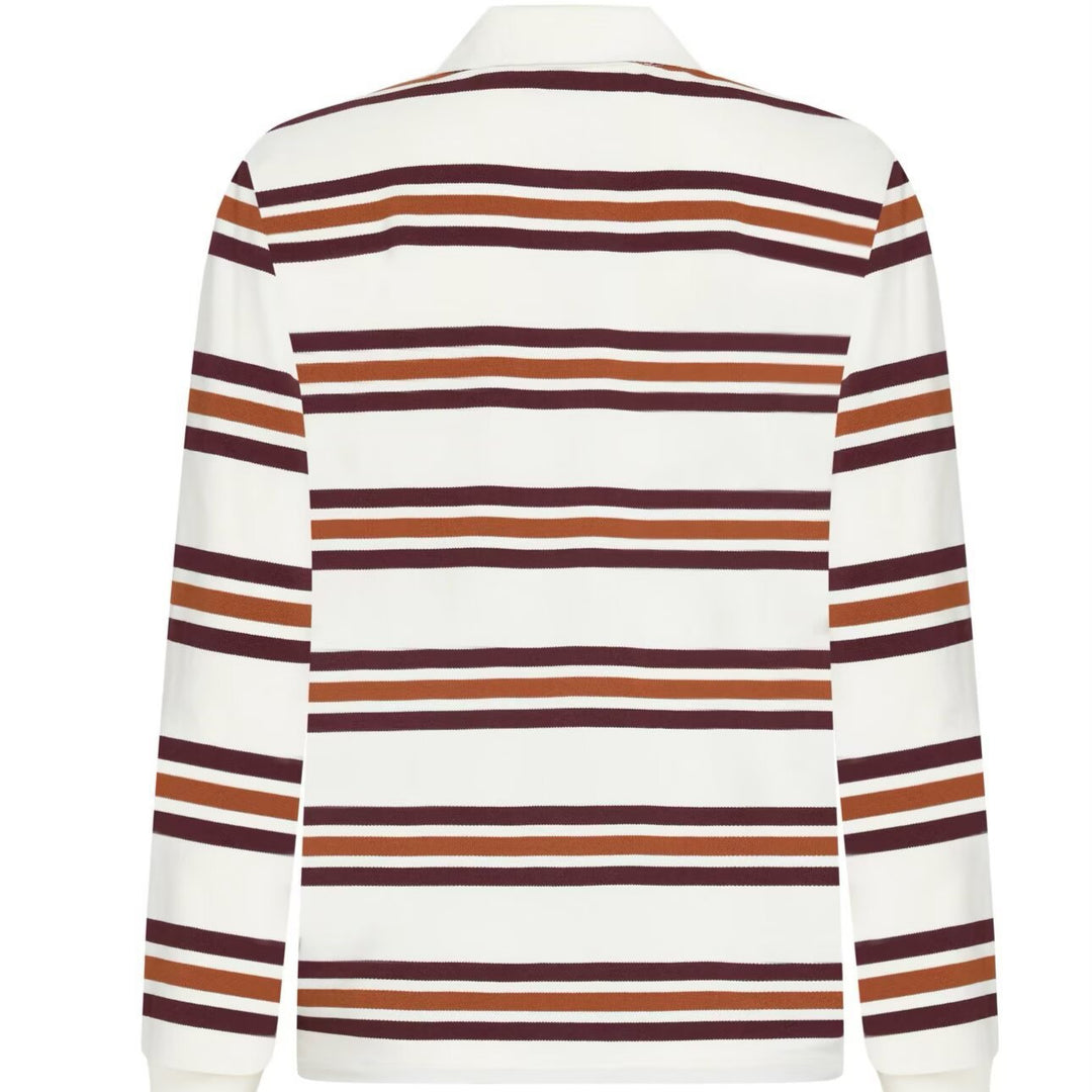 Damen Gestreiftes Rugby-Polo-Shirt im Oversize-Schnitt mit Holzknopfdetails Drune