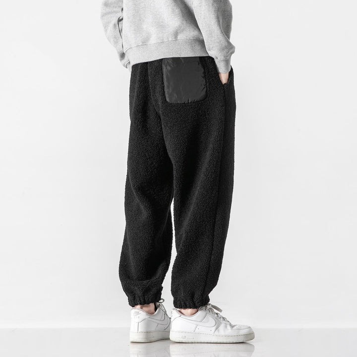 Herren Teddy-Fleece-Jogginghose mit elastischem Bund, Kordelzug und Bündchen Drune