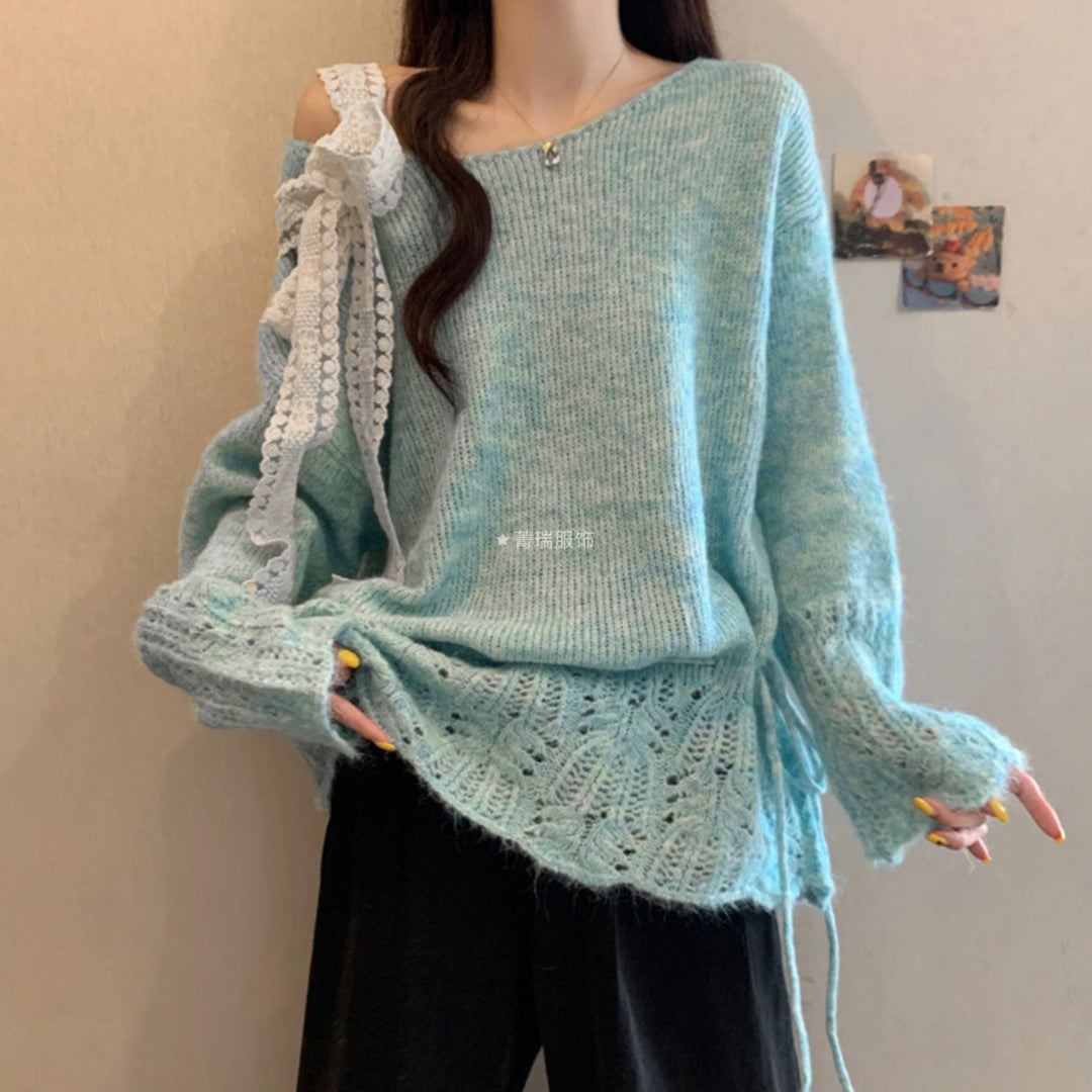 Damen Lässiger Strickpullover mit modischen Details Drune