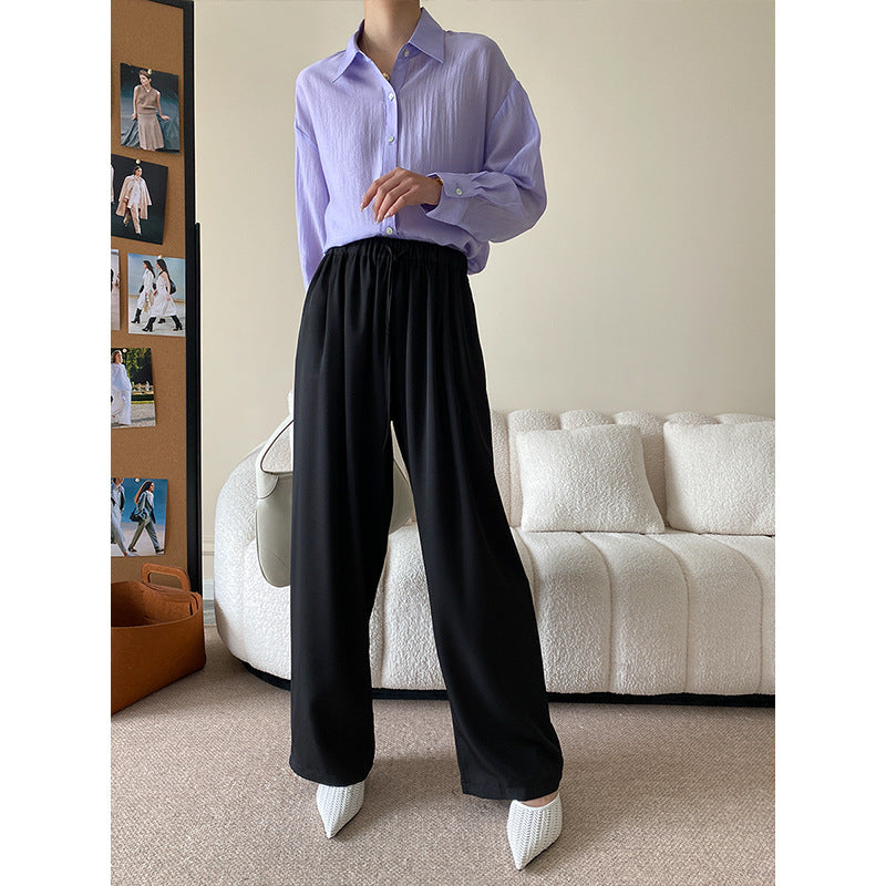 Damen lässige Bluse mit strukturiertem Stoff und eleganter Knopfleiste Drune