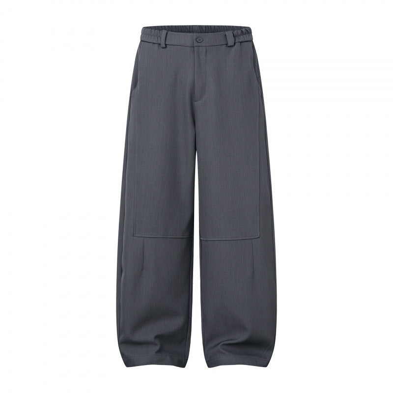 Damen Weite Culotte-Hose mit Kniepatches, elastischem Rückbund und aufgesetzten Taschen Drune