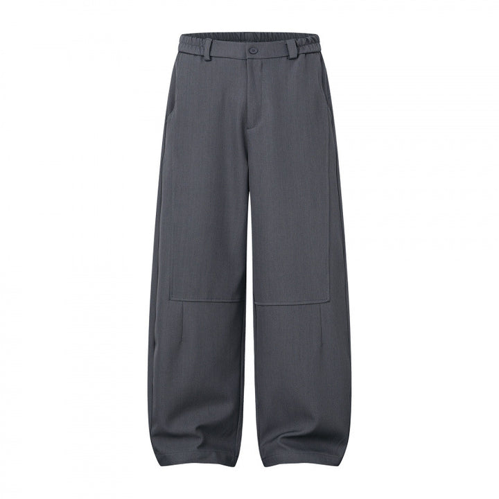 Damen Weite Culotte-Hose mit Kniepatches, elastischem Rückbund und aufgesetzten Taschen Drune
