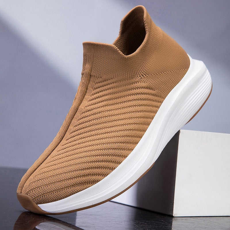 Damen Atmungsaktive Slip-On Strick-Sneakers mit sockenähnlichem Schaft Drune