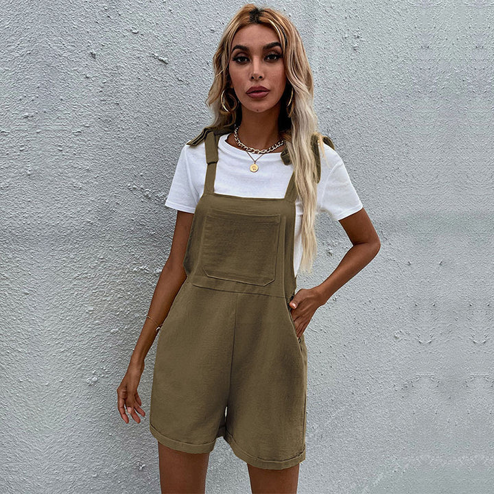 Damen Latzshorts mit praktischen Taschen und verstellbaren Trägern Drune