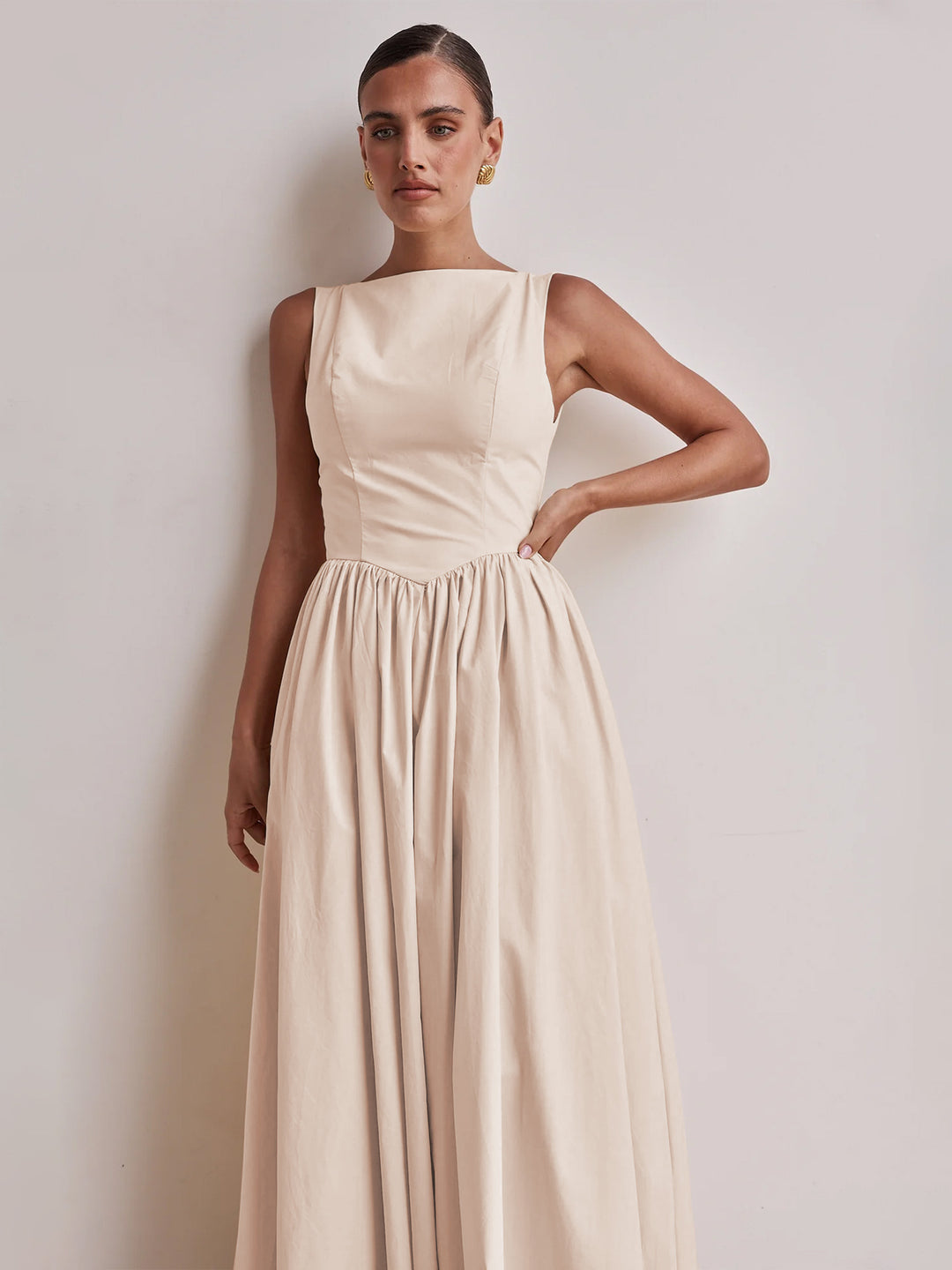 Damen Maxikleid mit zeitlosem Schnitt und elegantem Taillenbund Drune