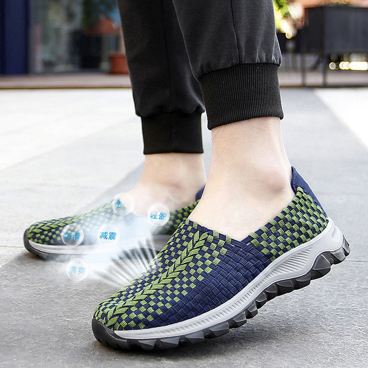 Unisex nan geflochtene elastische Slipper mit leichter dämpfender Sohle Drune