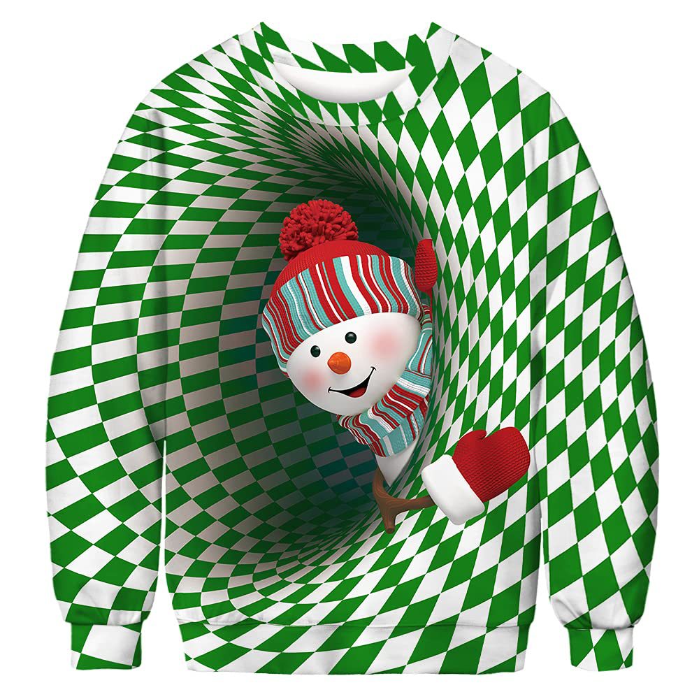 Damen Lustiger Weihnachts-Sweatshirt mit einzigartigem Rentier-Motiv Drune