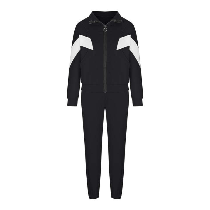 Damen nan athletisches Trainingsset mit Ring-Zipper, eingesetzten Taschen und kontrastierenden Arm-Panels Drune