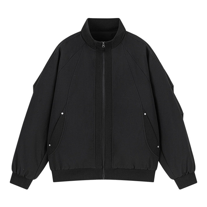 Damen Oversize Bomberjacke mit Raglanärmeln, Stehkragen und Eingrifftaschen Drune
