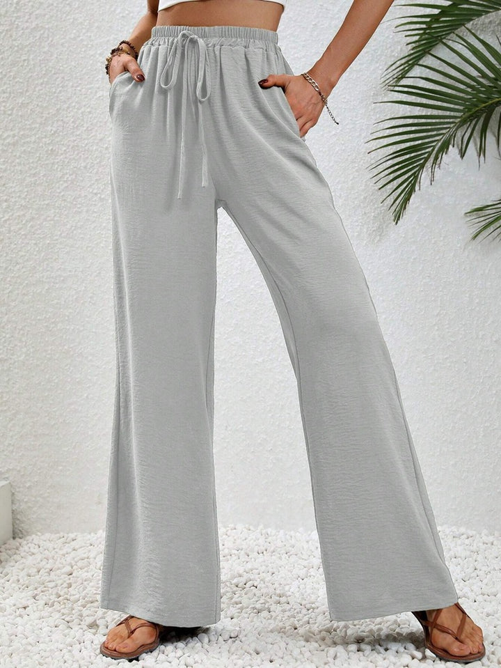 Damen Weite, bequeme Lounge-Hose mit verstellbarem Bund Drune