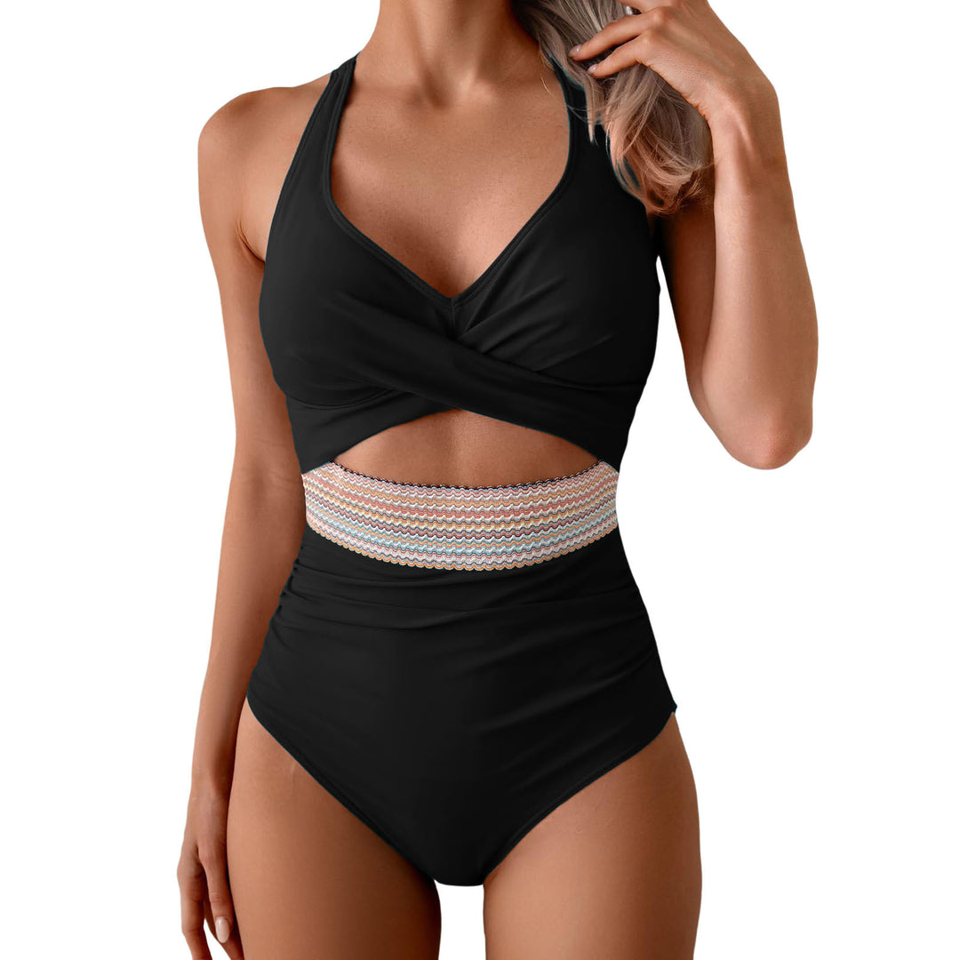 Damen Einteiliges Badeoutfit mit innovativer Wickeloptik Drune