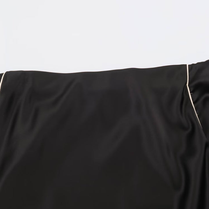 Damen Satin-Midirock mit seitlichem Paspelband und A-Linien-Schnitt Drune