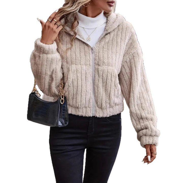 Damen weiche und stilvolle Fleecejacke mit hohem Kragen Drune