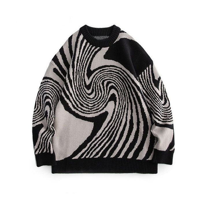 Damen Sweater mit kreativem grafischen Muster und bequemer Passform Drune